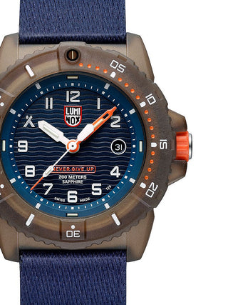 Front view of Luminox XB.3703 Blue Textile Unisex Watch on white background