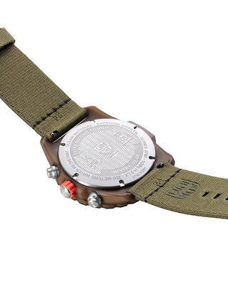 Angle shot of Luminox Chronograph XB.3757.ECO Green Plastic Unisex Watch on white background