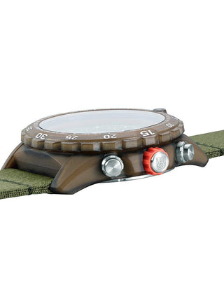 Angle shot of Luminox Chronograph XB.3757.ECO Green Plastic Unisex Watch on white background