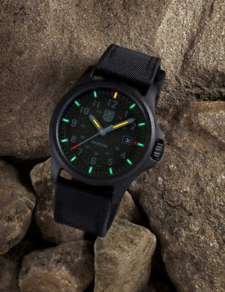 Angle shot of Luminox XL.1961 Black Unisex Watch on white background