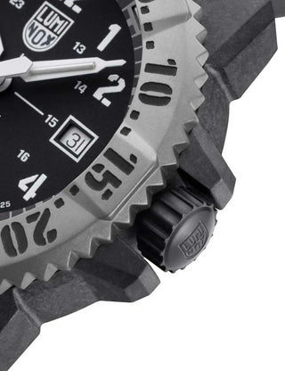 Angle shot of Luminox XL.3351.1.SET Black Unisex Watch on white background