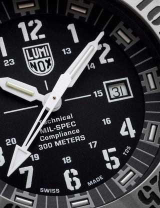 Angle shot of Luminox XL.3351.1.SET Black Unisex Watch on white background
