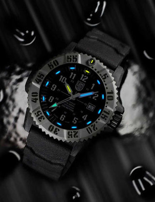 Angle shot of Luminox XL.3351.1.SET Black Unisex Watch on white background