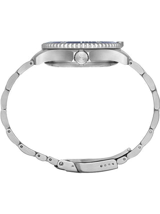 Angle shot of Luminox XS.0924 Blue Dial Silver Stainless Steel Unisex Watch on white background