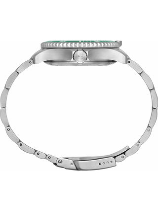Angle shot of Luminox XS.0937 Green Dial Silver Stainless Steel Unisex Watch on white background