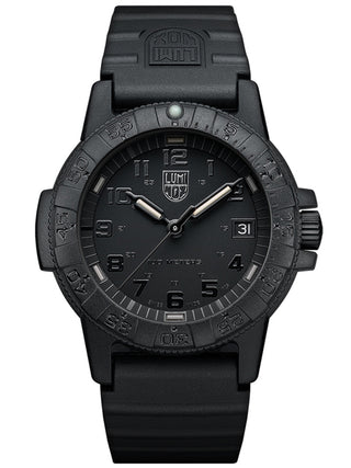 Angle shot of Luminox XS.0301.BO.L Black Silicone Unisex Watch on white background
