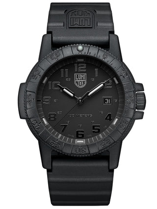 Angle shot of Luminox XS.0321.BO.L Black Silicone Unisex Watch on white background