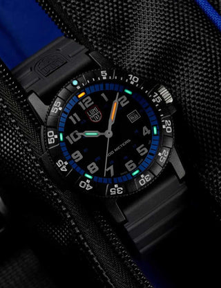 Angle shot of Luminox XS.0324 Black Silicone Unisex Watch on white background