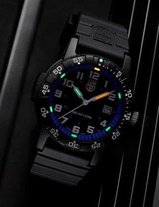 Angle shot of Luminox XS.0324 Black Silicone Unisex Watch on white background