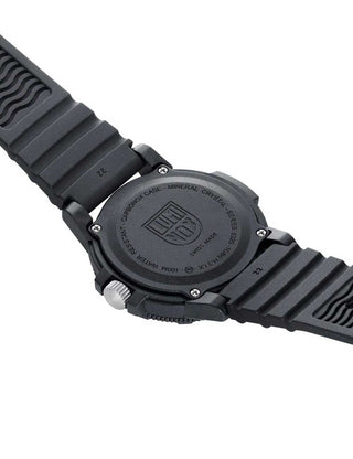 Angle shot of Luminox XS.0324 Black Silicone Unisex Watch on white background