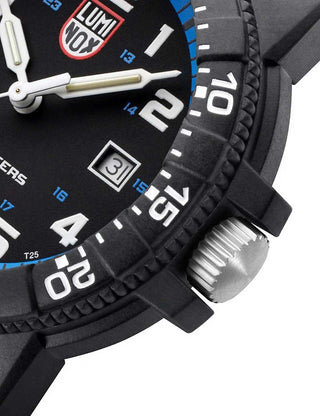 Angle shot of Luminox XS.0324 Black Silicone Unisex Watch on white background