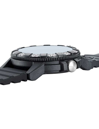 Angle shot of Luminox XS.0324 Black Silicone Unisex Watch on white background