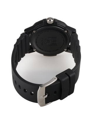 Angle shot of Luminox XS.0329 Black Silicone Unisex Watch on white background