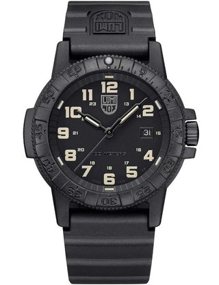 Front view of Luminox XS.0330 Black Silicone Unisex Watch on white background
