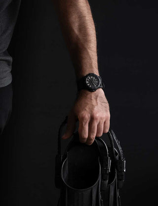 Angle shot of Luminox XS.0330 Black Silicone Unisex Watch on white background