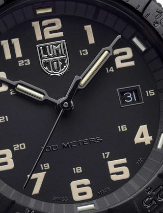 Angle shot of Luminox XS.0330 Black Silicone Unisex Watch on white background