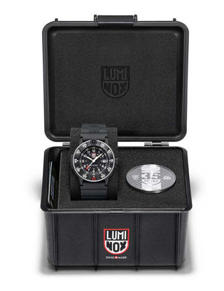 Angle shot of Luminox XS.3001.H.SET Black Unisex Watch on white background