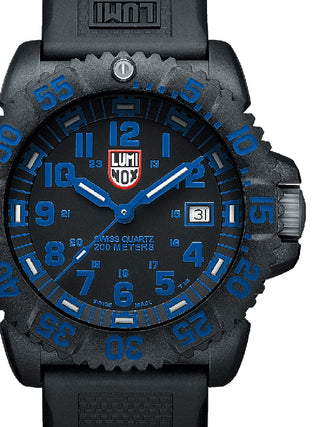 Front view of Luminox XS.3053.S.L Black Silicone Unisex Watch on white background