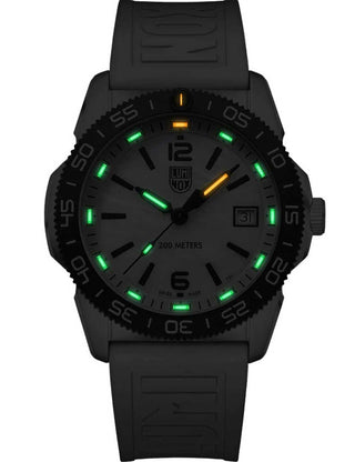 Angle shot of Luminox XS.3124M Mother Of Pearl Dial Blue Strap Unisex Watch on white background