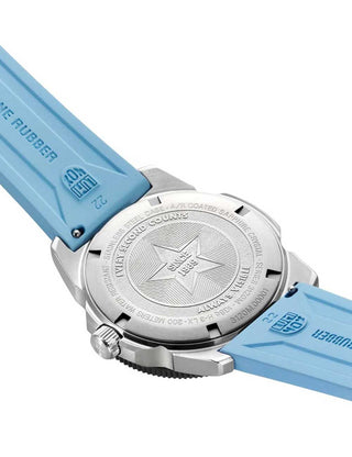 Angle shot of Luminox XS.3124M Mother Of Pearl Dial Blue Strap Unisex Watch on white background