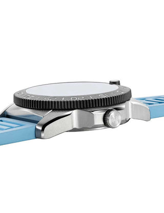 Angle shot of Luminox XS.3124M Mother Of Pearl Dial Blue Strap Unisex Watch on white background