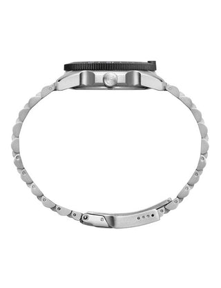 Angle shot of Luminox XS.3126M Mother Of Pearl Dial Silver Stainless Steel Unisex Watch on white background