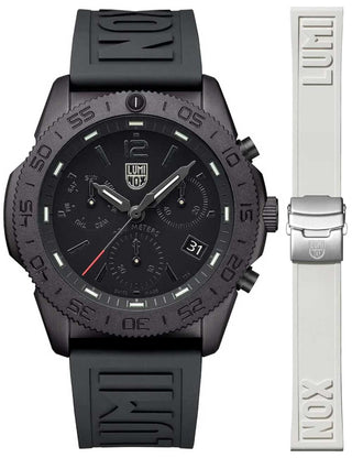 Front view of Luminox Chronograph XS.3141.BO.1.SET Black Unisex Watch on white background