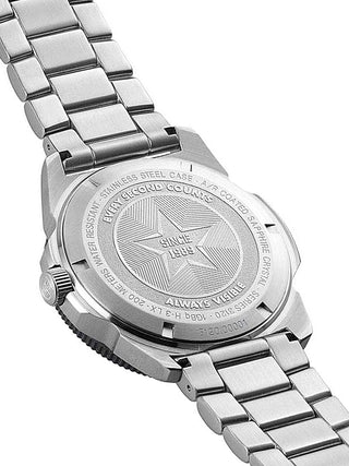Angle shot of Luminox XS.3122 Black Dial Silver Stainless Steel Unisex Watch on white background